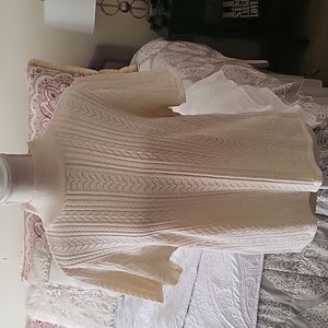 ESCADA Cream Short Sleeve Mock Sweater